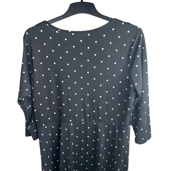 NY Collection Polka Dot Black & White Womens Dress Size XL - Picture 4 of 12